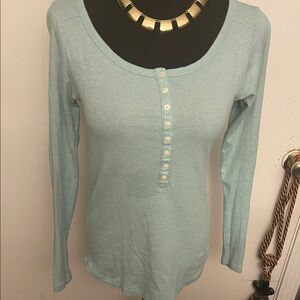 GAP Women's Sky Blue Long Sleeve Tee